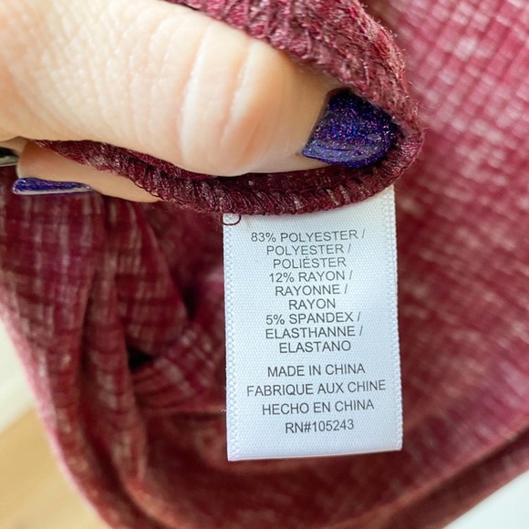 BOBEAU for NORDSTROM Women's Maroon Space Dye Sleeveless Ribbed Knit Shell sz XL - Picture 11 of 13